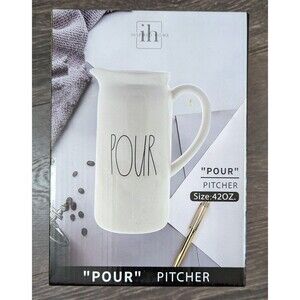 Inspired Home "Pour" Pitcher 42oz Ceramic Rae Dunn